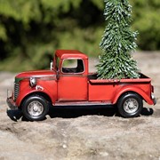 Zaer Ltd International 12.5" Country Style Red Pickup Truck with Christmas Tree ZR371100-XMAS View 4