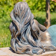 Zaer Ltd International Pre-Order: 37" Tall Mermaid Lying Down Garden Statue in Antq. Bronze "Finnleigh" ZR341137-BZ View 4