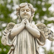 Zaer Ltd International 39" Tall Magnesium Angel Statue Praying in Antique White "Taylor" ZR341339-AW View 4