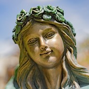 Zaer Ltd International 39" Tall Magnesium Angel Statue Holding Cat in Antique Bronze "Nicole" ZR341539-BZ View 4