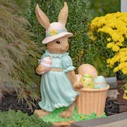 Zaer Ltd. International 24" Tall Rabbit Garden Statue with Easter Basket & Sun Hat "Anna Mae" ZR342126 View 4