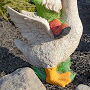 Zaer Ltd. International 23" Tall Spring Gnome Garden Statue Riding a Duck ZR245023 View 4
