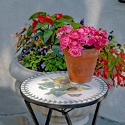 Zaer Ltd. International "Odessa" Small Mosaic Folding Accent Table ZR852634 View 4