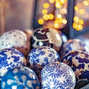 Zaer Ltd International Set of 12 Assorted 3" Ceramic Sailor Balls "Okinawa" - Blue Tones ZR088202 View 4