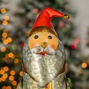 Zaer Ltd. International 25.5" Tall Galvanized Santa Claus Figurine with Merry Christmas Sash ZR191188 View 4