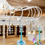 Zaer Ltd. International Elegant Hanging Chandelier Display Decoration with Hooks in White "London 1820" ZR191023-AW View 4