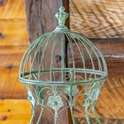 Zaer Ltd. International Pre-Order: Set/2 Hourglass Shaped Birdcage Plant Stands in Green "London 1820" ZR200527-GR View 4