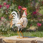 Zaer Ltd. International Set of 6 Assorted Hand Painted Iron Rooster Figurines with Floral Details ZR201300-SET View 4