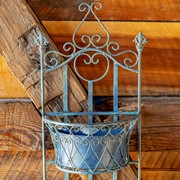 Zaer Ltd International Set of Dual Wall Hanging Planters with Removable Baskets in Cobalt "London 1820" ZR161262-BL View 4