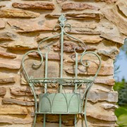 Zaer Ltd. International Set of Dual Wall Hanging Iron Basket Planters in Frosted Green "Copenhagen 1843" ZR200536-GR View 4