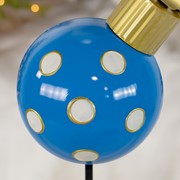 Zaer Ltd. International 26" Tall Blue & White Polka Dot Christmas Ball Ornament Metal Garden Stake ZR210604 View 4
