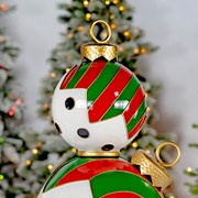 Zaer Ltd. International 6 ft. Tall Iron Christmas Ornament Tower with Black & White Polka Dots ZR220425 View 4