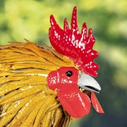 Zaer Ltd. International 21.25" Tall Painted Iron Rooster Decoration "Maxwell" ZR220905 View 4