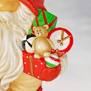 Zaer Ltd. International Set of Two 27.5" Tall Santa Gnome Statues Holding Gifts & Staffs "Nick & Kris" ZR223506-7 View 4