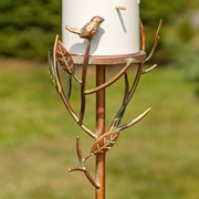 Zaer Ltd International 69.75" Tall Iron & White Porcelain Birdhouse Stake "Vienna" ZR225216-CP View 4