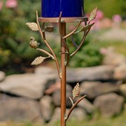 Zaer Ltd International Pre-Order: 69" Tall Iron & Cobalt Blue Porcelain Birdhouse Stake "Cannes" ZR225218-CP View 4