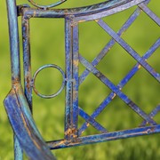 Zaer Ltd International "Stephania" Victorian-Style Iron Garden Bench in Cobalt Blue ZR090517-BL View 4