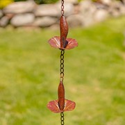 Zaer Ltd International 76.5" Long Iron Mushroom Rain Chain in Antique Rust ZR156130-AR View 4