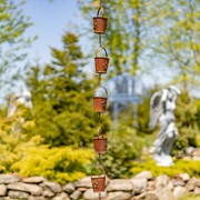 Zaer Ltd International 78" Long Bucket Rain Chain in Antique Rust ZR156160-AR View 4