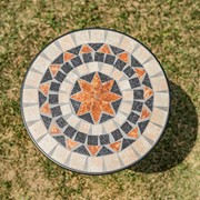 Zaer Ltd. International "Sedona" 23in. Tall Mosaic Folding Plant Stand - Tan & Blue ZR850216 View 4