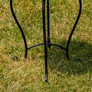 Zaer Ltd. International "Medora" 22in. Tall Mosaic Pedestal Plant Stand - Stone Grey & Tan ZR850115 View 4