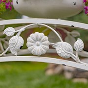 Zaer Ltd. International Pre-Order: 6.6ft. Long Bridge-Like Iron Plant Stand in Antique White "Stockholm" ZR230421-AW View 4