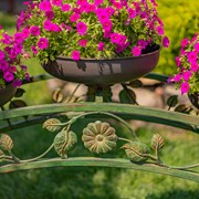 Zaer Ltd. International Pre-Order: 6.6ft. Long Bridge-Like Iron Plant Stand in Antique Green "Stockholm" ZR230421-GR View 4