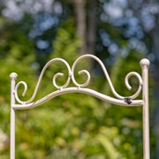 Zaer Ltd International 32.5"Tall Three-Basket Iron Trifold Plant Stand in Antique White "Medellín 1972" ZR238105-AW View 4