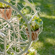 Zaer Ltd International 38" Tall Ferris Wheel Plant Stand with Six Baskets in Antq White "Medellín 1972" ZR163750-AW View 4