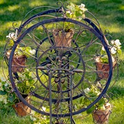 Zaer Ltd International 38" Tall Ferris Wheel Plant Stand with Six Baskets in Ant Bronze "Medellín 1972" ZR163750-BZ View 4