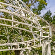 Zaer Ltd International 12.5ft. Tall Ornate Round Iron Garden Gazebo in Antique White "Medellín 1972" ZR210177-AW View 4