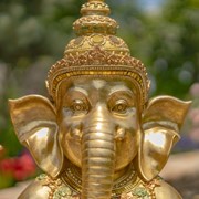 Zaer Ltd International 25.2" Tall Ornate Metallic Gold Polyresin Ganesh Statue ZR920352 View 4