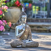 Zaer Ltd International 16" Tall Polyresin Preaching Tibetan Buddha in the Vitarka Mudra ZR920801 View 4
