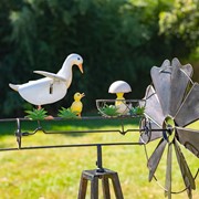 Zaer Ltd International 59.8" Tall Iron Windmill with Mother Duck & Hatchlings on Weather Vane ZR548542 View 4