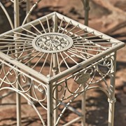 Zaer Ltd. International Set of 3 Square Metal Plant Stand Tables in Antique White "Copenhagen 1843"" ZR220735-AW View 4