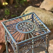 Zaer Ltd. International Set of 3 Square Metal Plant Stand Tables in Cobalt Blue "Copenhagen 1843" ZR220735-BL View 4