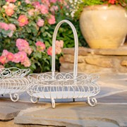 Zaer Ltd. International Set of 2 Freestanding Garden Baskets in Antique White "Stephania" ZR220714-AW View 4