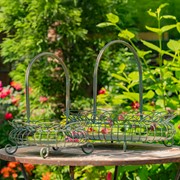 Zaer Ltd. International Set of 2 Freestanding Garden Baskets in Verdi Green "Stephania" ZR220714-VG View 4