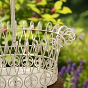 Zaer Ltd. International Set of 3 Decorative Metal Wire Garden Baskets in Antique White "Stephania" ZR220402-AW View 4