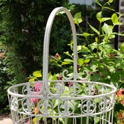 Zaer Ltd. International Set of 3 Iron Garden Baskets with Handles in Antique White "Copenhagen 1843" ZR220405-AW View 4