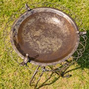 Zaer Ltd International 28.75" Tall Ornate Iron Birdbath with 3 Small Birds in Frosted Gold "Stephania" ZR220411-FG View 4