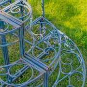 Zaer Ltd International Three Tier Metal Riser Plant Stand Display in Cobalt Blue "Stephania" ZR220414-BL View 4