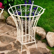 Zaer Ltd. International Set of 2 Round Iron Trellis Garden Stands in Antique White "Stephania" ZR220416-AW View 4