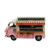 Zaer Ltd International 11.42" Retro Metal Ice Cream Truck Tabletop Decoration in Pink ZR107831-PK View 4