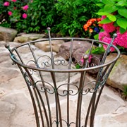 Zaer Ltd. International Set of 2 Round Iron Trellis Garden Stands in Antique Bronze "Stephania" ZR220416-BZ View 4