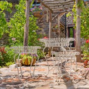 Zaer Ltd. International Set of 3  Round Iron Wire Basket Plant Stands in Antique White "London 1820" ZR220392-AW View 4