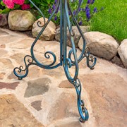 Zaer Ltd. International Set of 2 Round Plant Stands with Decorative Baskets in Blue "Copenhagen 1843" ZR220407-BL View 4