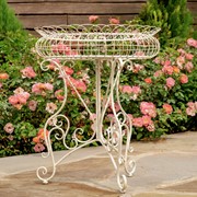 Zaer Ltd. International Set of 3 Round Plant Stands with Baskets in Antique White "Copenhagen 1843" ZR220408-AW View 4
