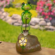 Zaer Ltd. International Set of 6 Metal Welcome Decorative Rock Accents with Assorted Animals ZR208800-SET View 4