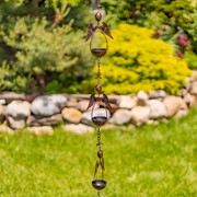 Zaer Ltd International 96" Long Antique Bronze Iron Rain Chain with Angels ZR235178 View 4
